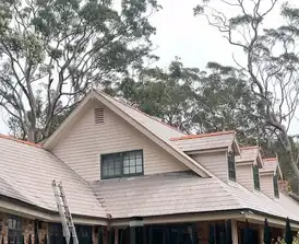 Bright, newly painted rooftop shining under the Sydney sun